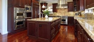 kitchen with a hardwood flooring evanston